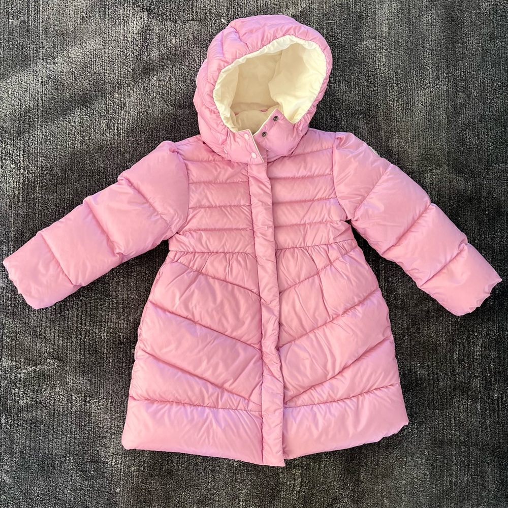 Moncler Pink Hooded Puffer Coat